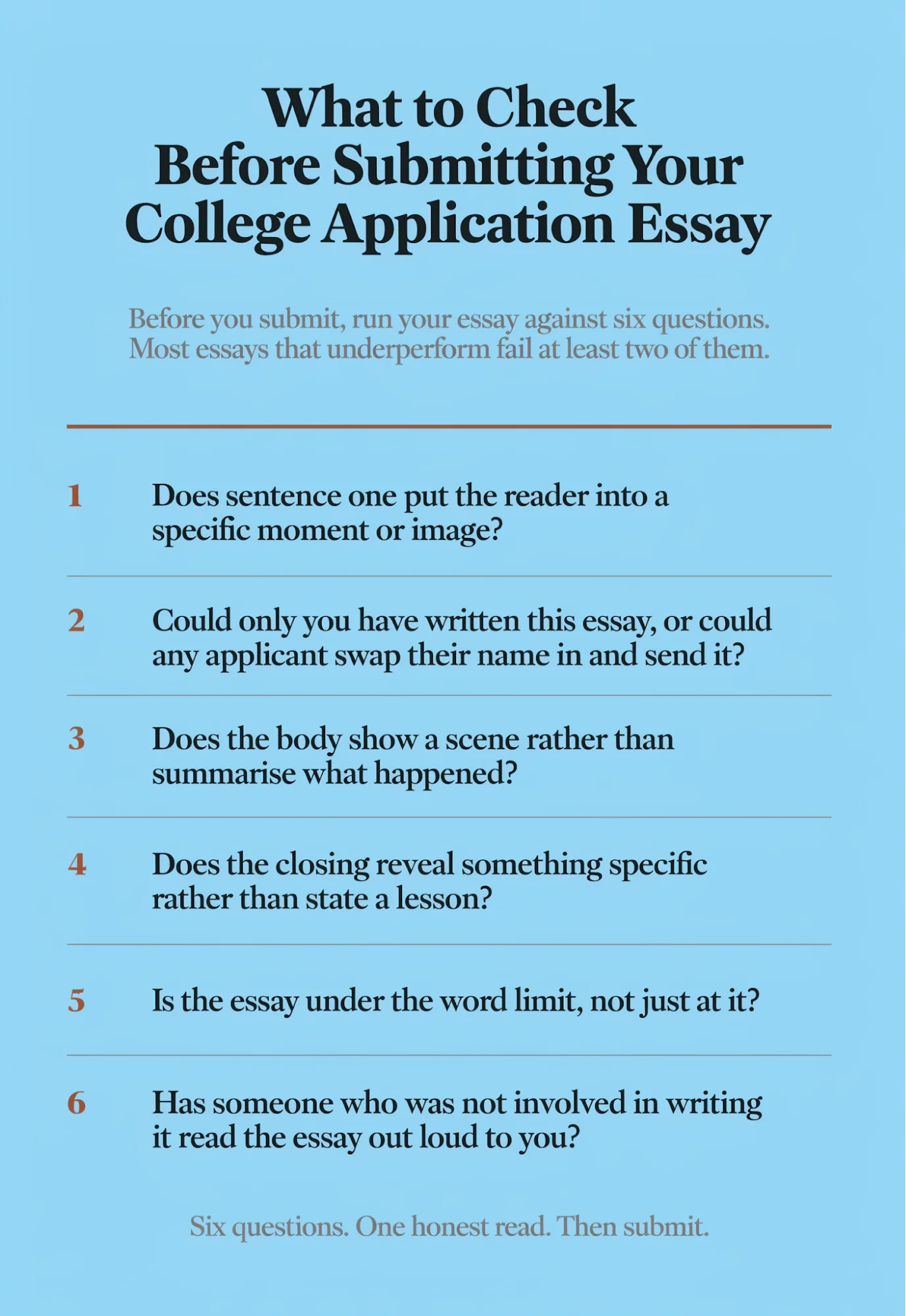 Completed college application essay outline example
