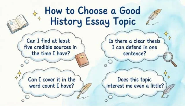 How to choose a good history essay topic — four question test